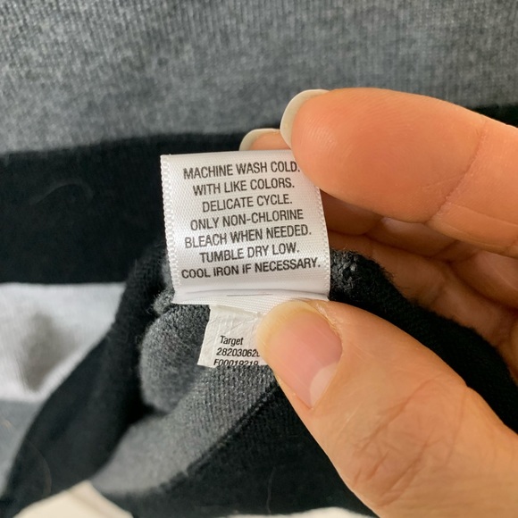 🌷3 for$25🌷Xhilaration, US M, Black & Grey Stripe Bodycon Turtleneck Knit Dress - Picture 9 of 9